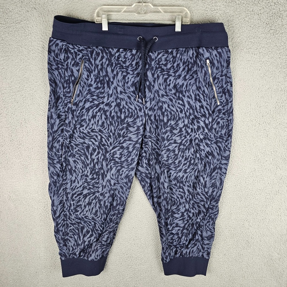 Athleta Trekkie North Crop 23" Jogger Pants Womens 22‎ Printed Drawstring 980414